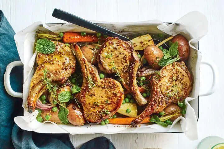 Honey Pork Chop Tray Bake - The Fat Butcher