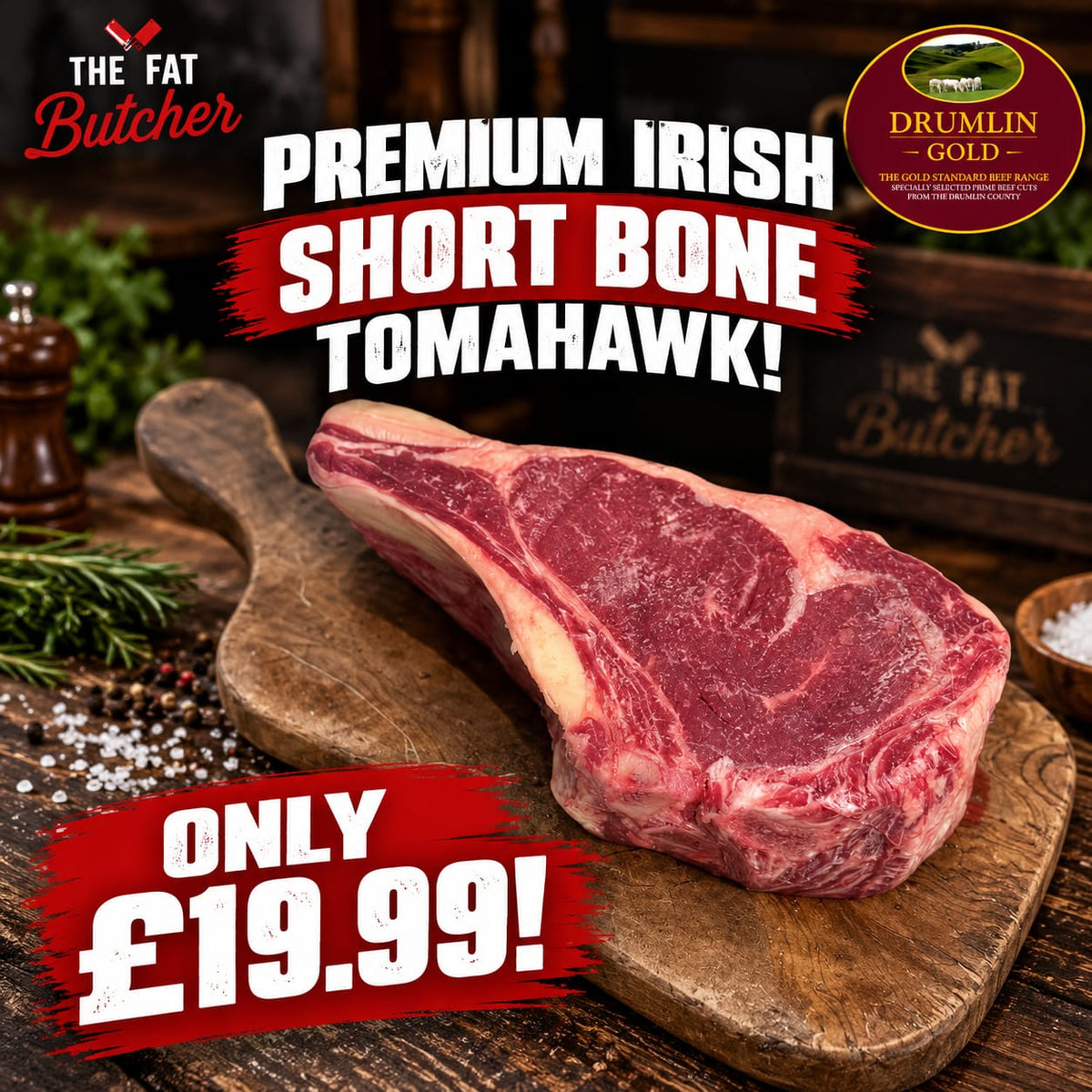 Drumlin Gold Short Bone Tomahawk