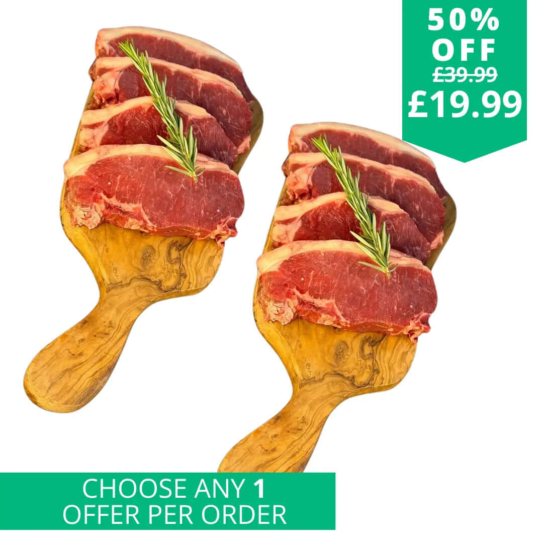 8 hand cut British ribeye steaks - The Fat Butcher