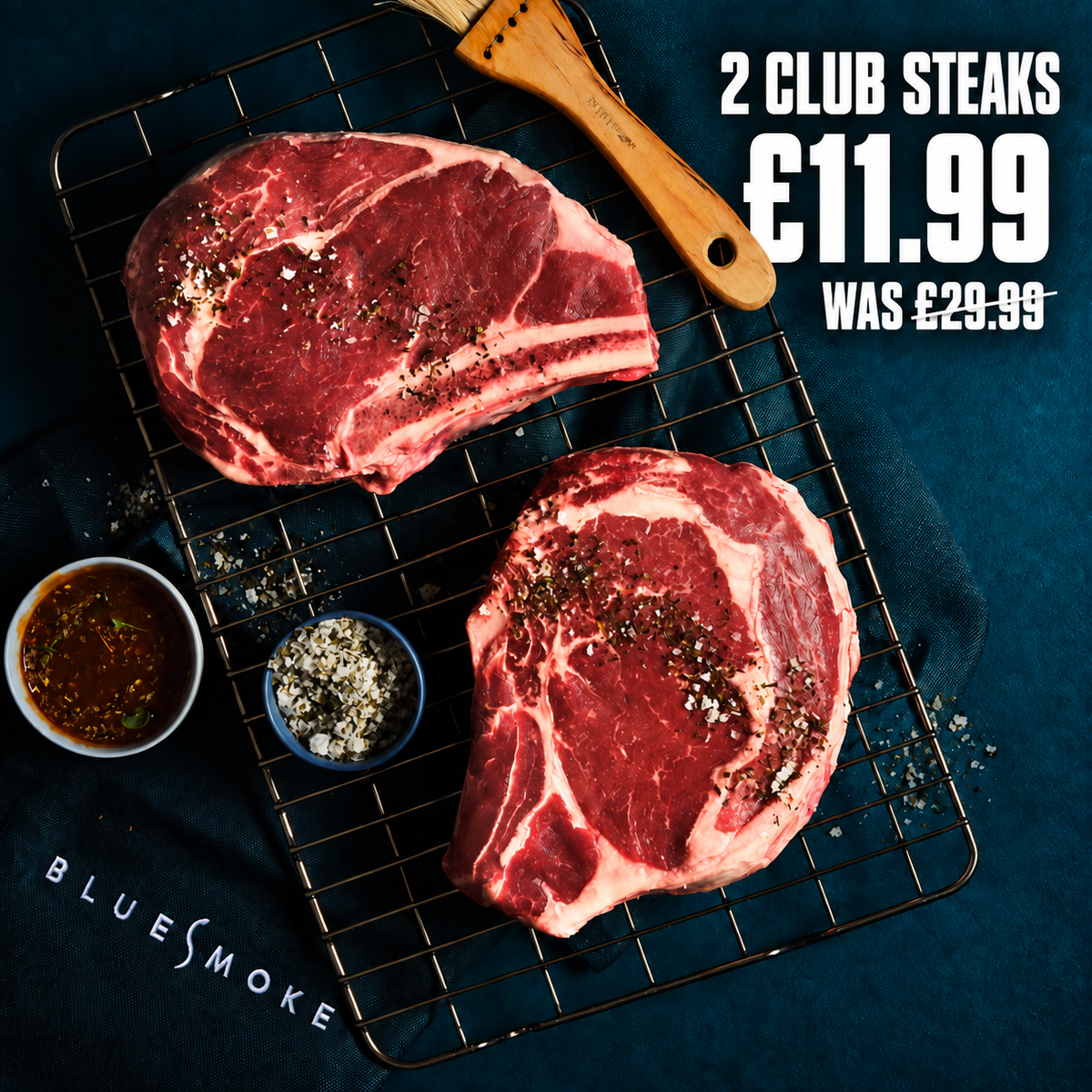 Blue Smoke Beef Club Steaks (2 for 1)