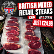 British Beef Mixed Retail Steaks 2kg