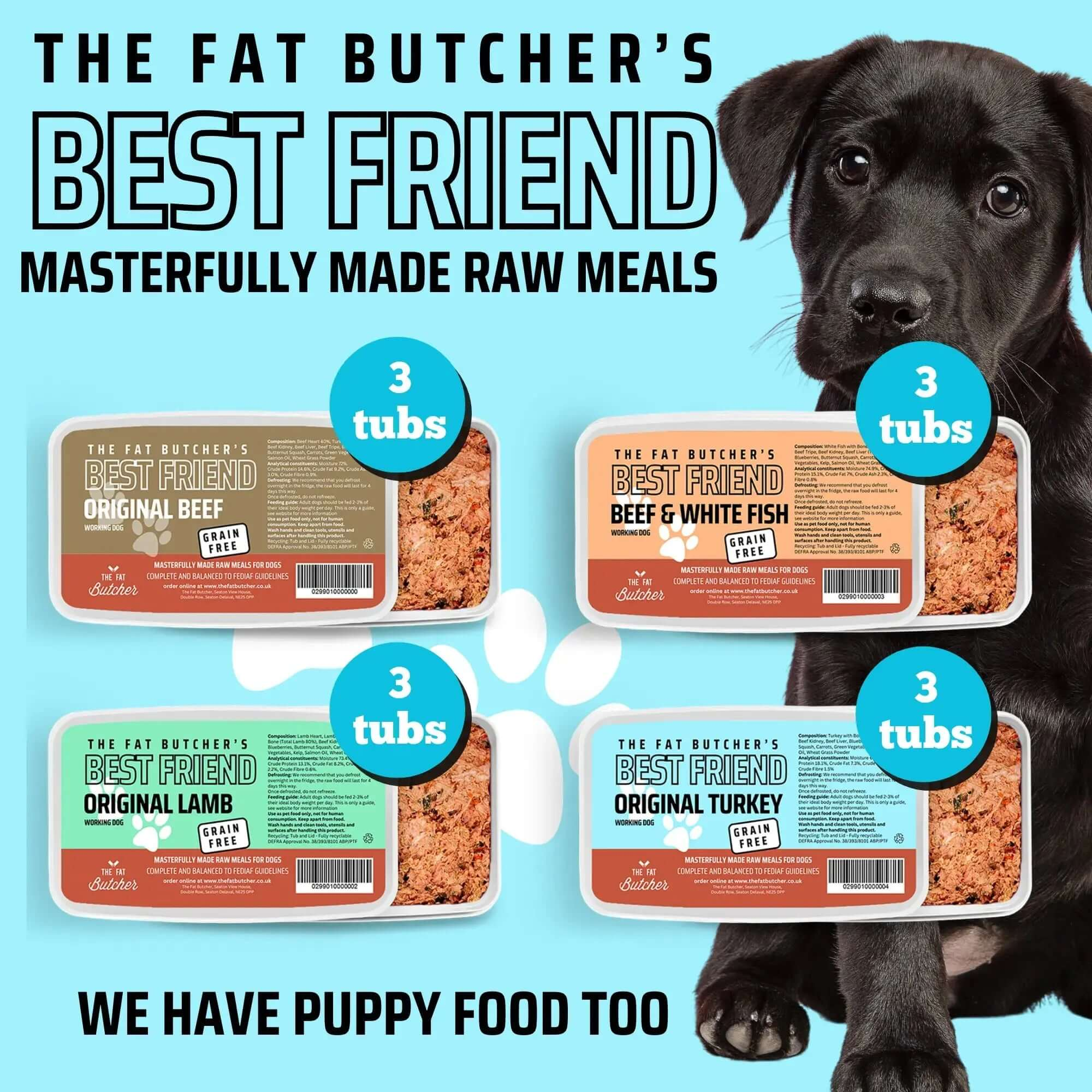 Fat Butcher's Best Friend Dog Food -Mixed Bundle - 12x500g - The Fat Butcher