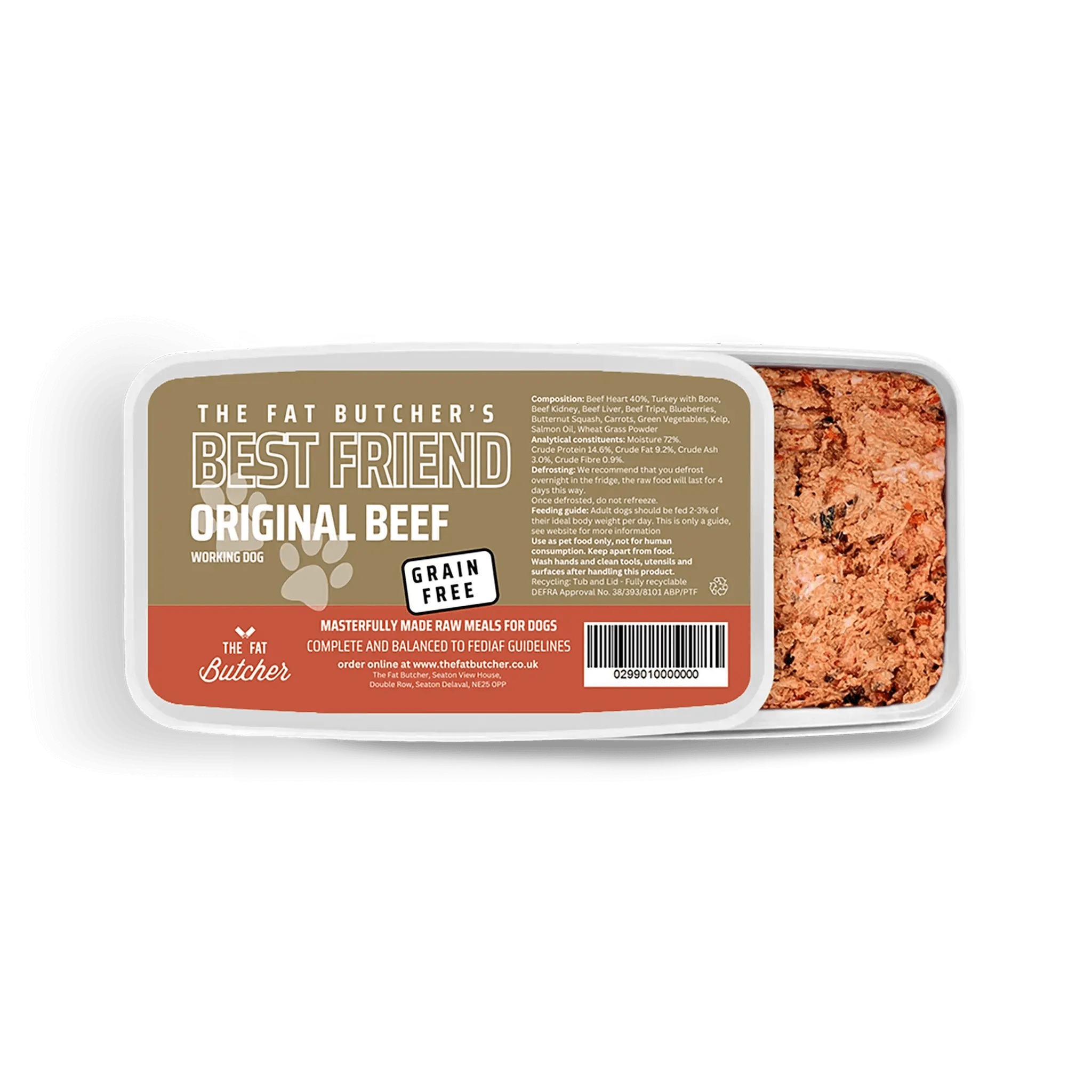 Fat Butcher's Best Friend Dog Food - Original Beef - 12x500g - The Fat Butcher