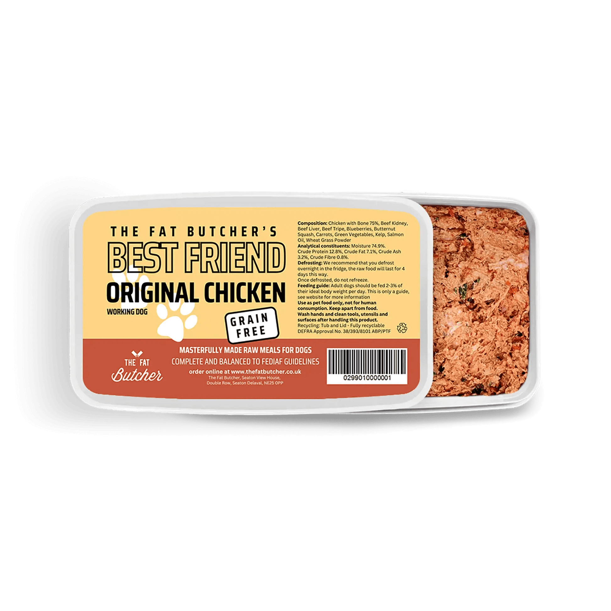 Fat Butcher's Best Friend Dog Food - Original Chicken - 12x500g - The Fat Butcher