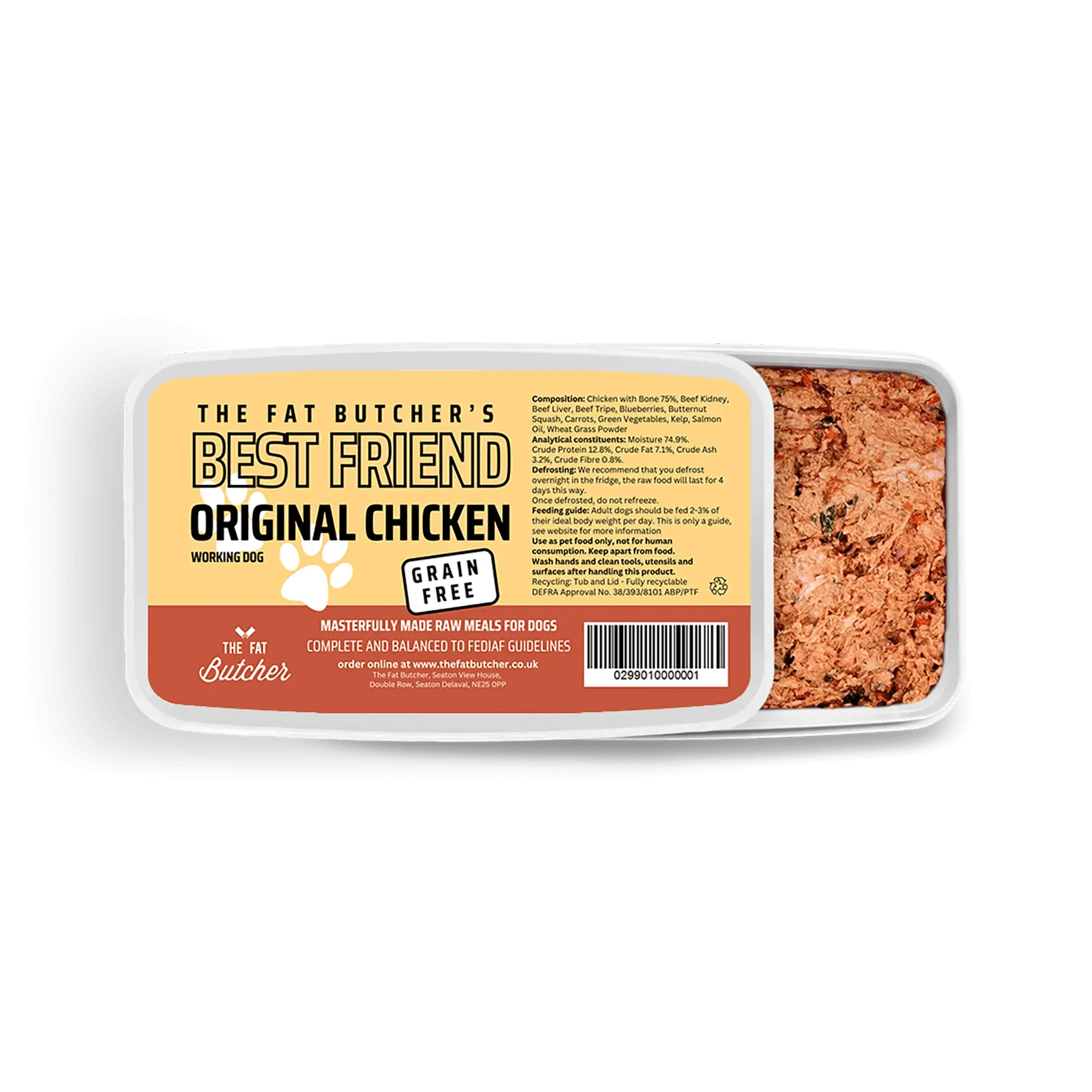 Fat Butcher's Best Friend Dog Food - Original Chicken - 12x500g - The Fat Butcher