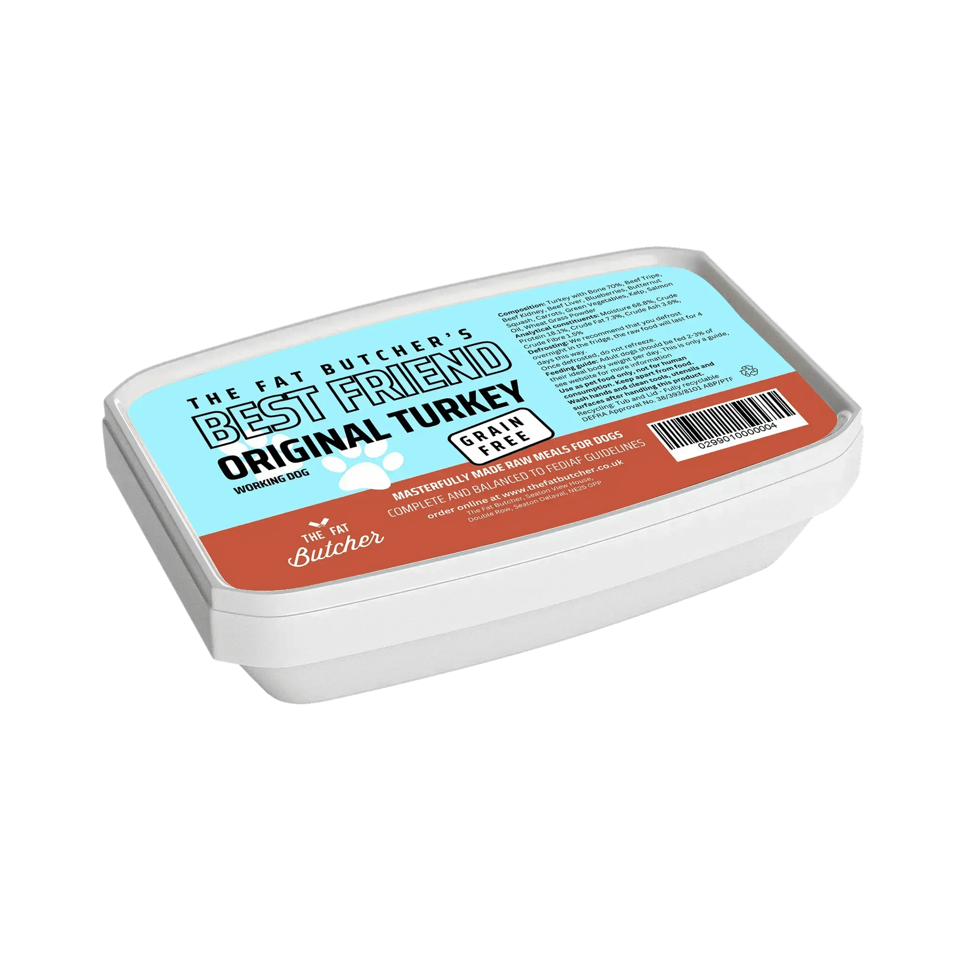 Fat Butcher's Best Friend Dog Food - Original Turkey - 12x500g - The Fat Butcher