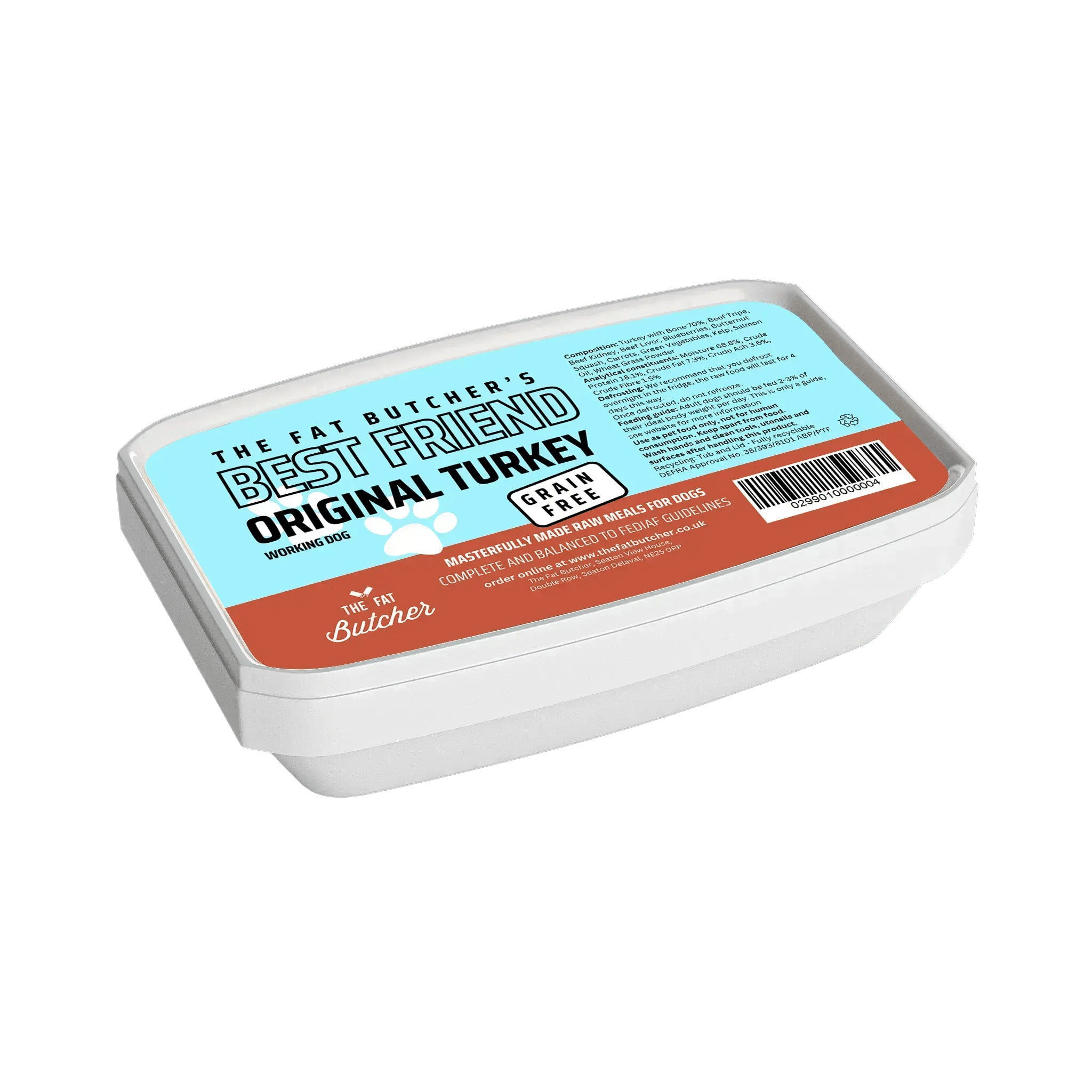 Fat Butcher's Best Friend Dog Food - Original Turkey - 12x500g - The Fat Butcher