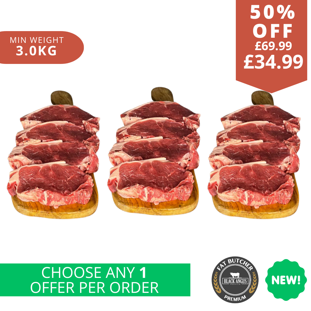 3kg Black Angus Sirloin Steaks The Fat Butcher