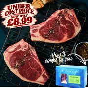 Two Blue Smoke bone-in club steaks for £8.99
