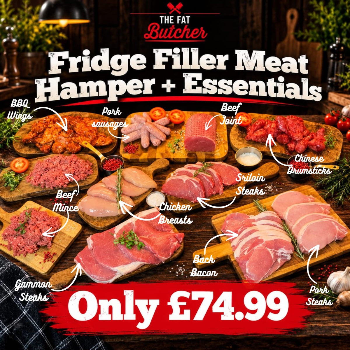 Fridge Filler Meat Hamper with Essentials Pack