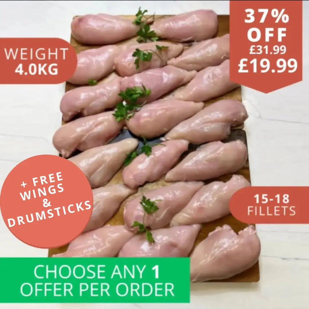 Chicken Breast Fillets 4kg pack + FREE BBQ Wings & Chinese Drumsticks  The Fat Butcher
