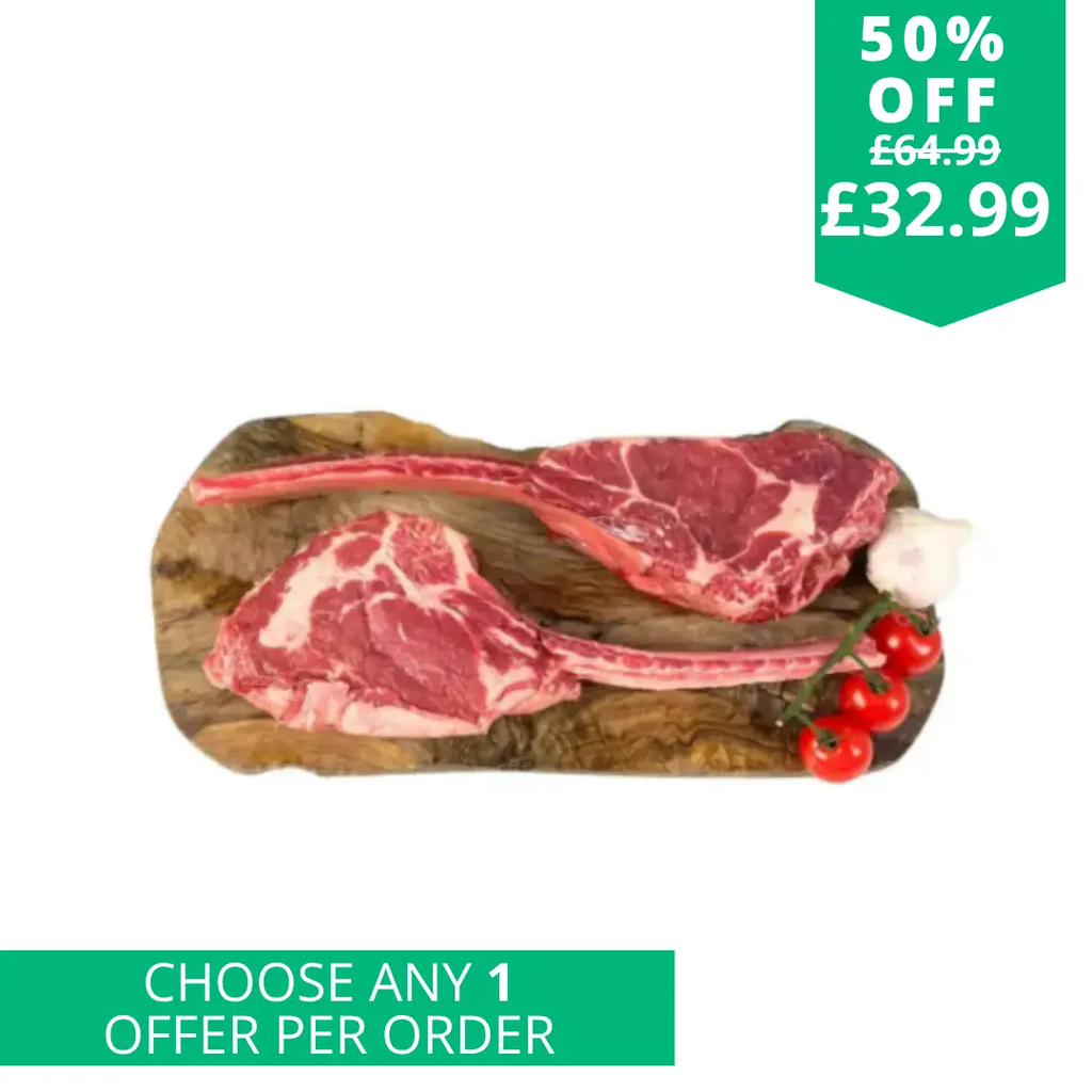 XL Irish Tomahawk steak 2-4-1  The Fat Butcher