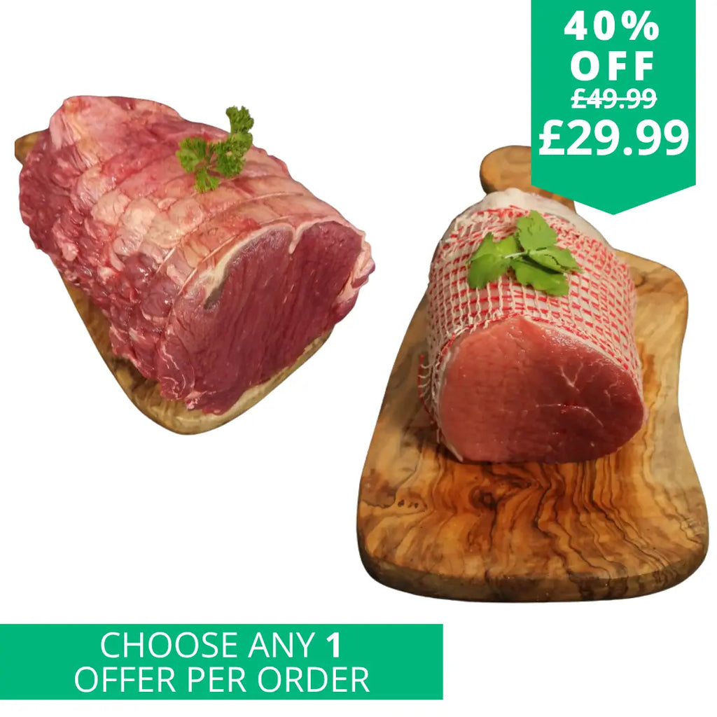 British Ribeye and Sirloin roasting joint duo  The Fat Butcher