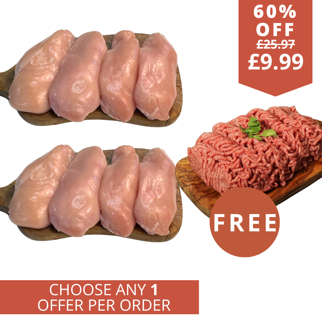 2 chicken breast fillets pack & free beef mince