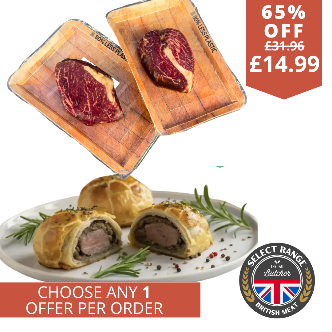 British Fillet Wellington and Rump steak combo