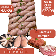 Buy 4kg Chicken Fillets + get Essentials hamper for £9.99