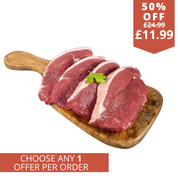 4 retail packed British steaks sirloin ribeye or rump 1-1.2kg