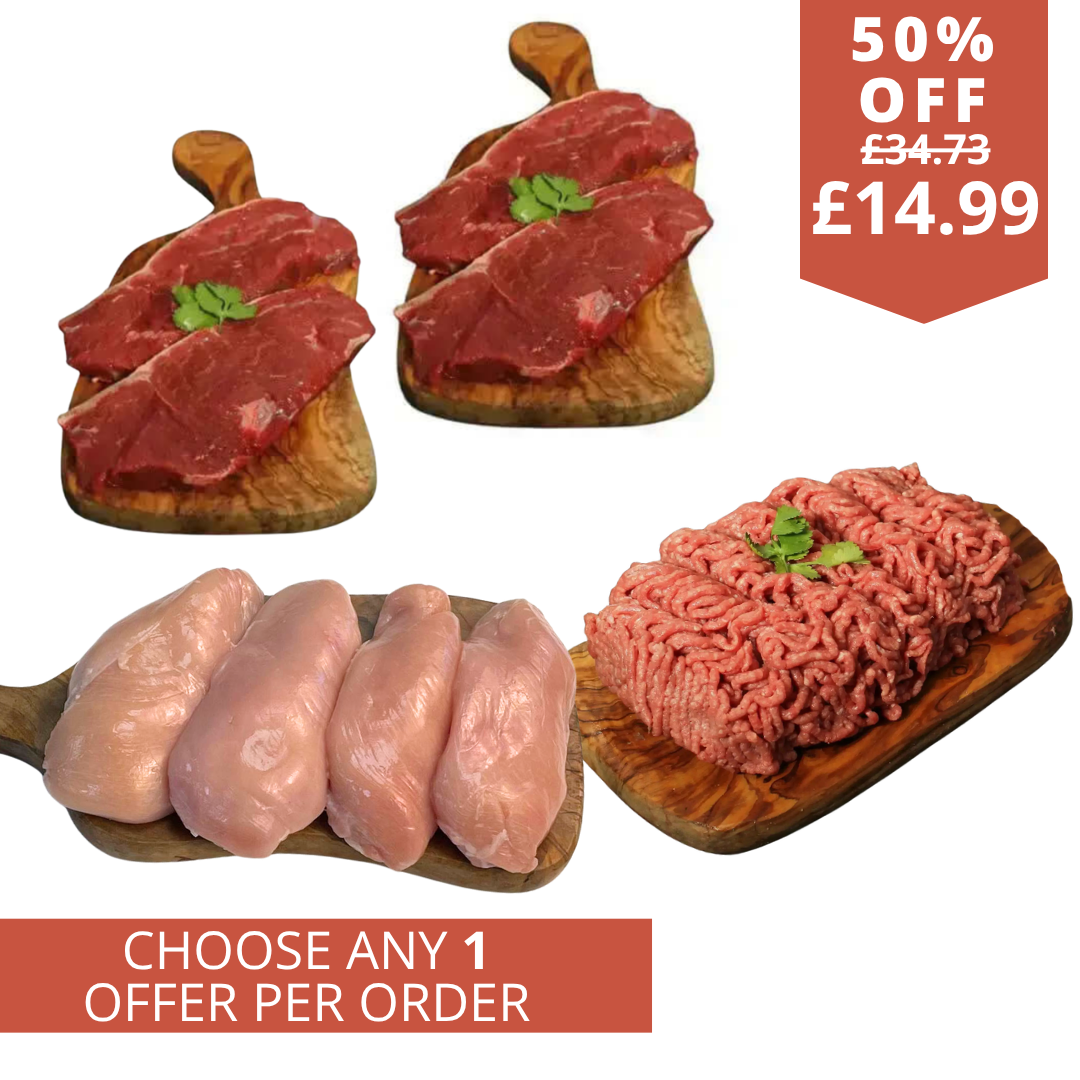 Half price Chicken and steak deal with free steak mince