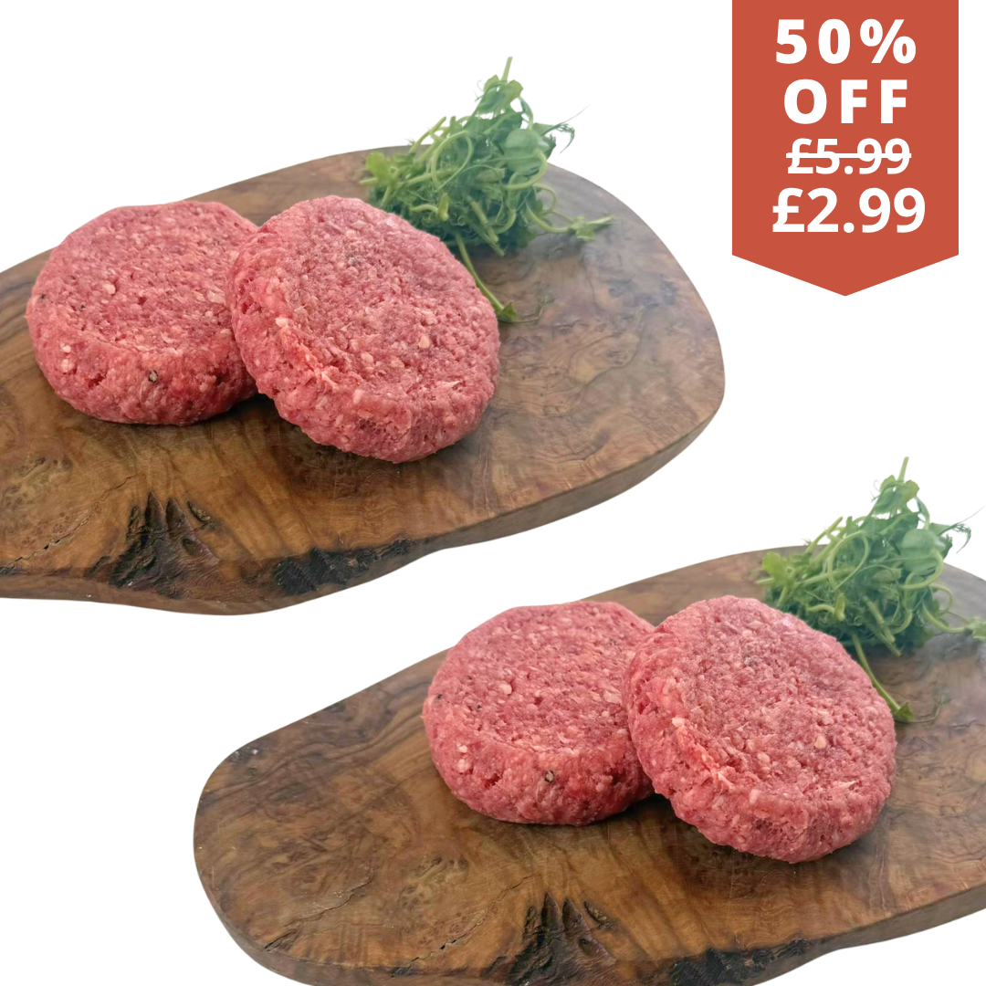 4 British brisket and chuck burgers