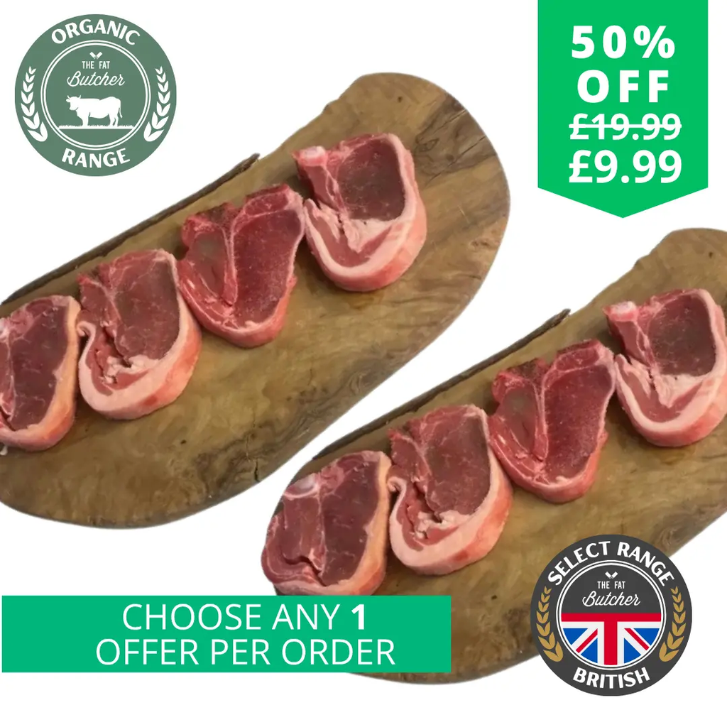8 British organic lamb chops  The Fat Butcher