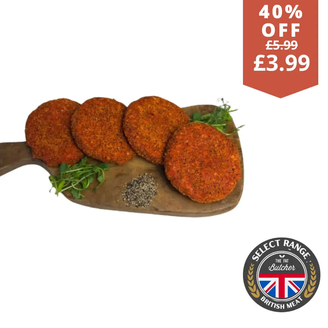 XL British Peppered Burgers - The Fat Butcher