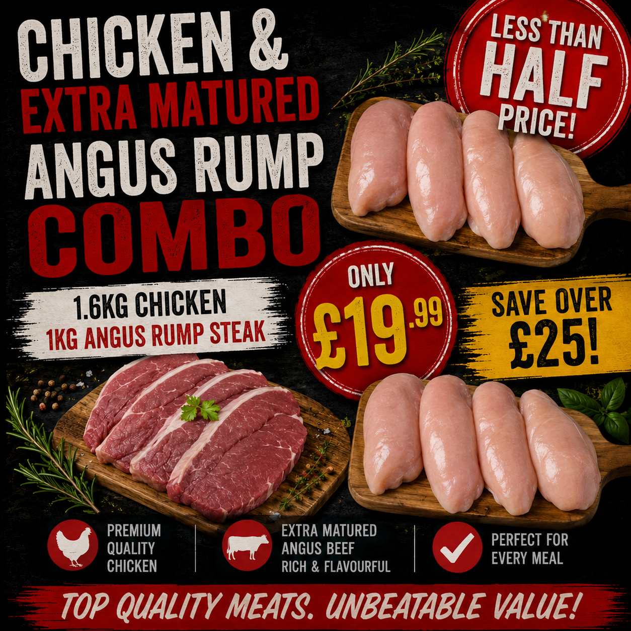 Angus steak and chicken deal