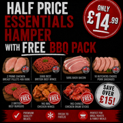 Half price essential hamper + FREE BBQ box